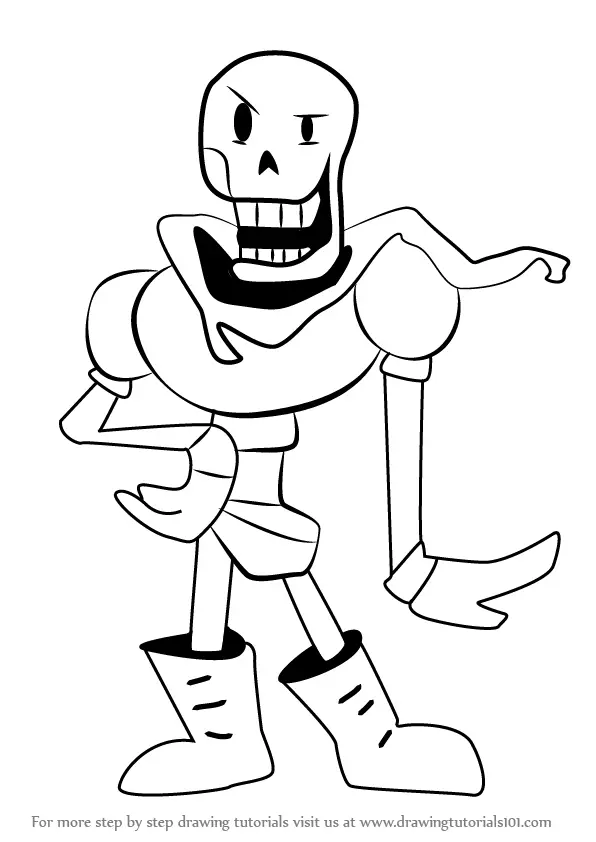 Learn How To Draw Papyrus From Undertale Undertale Step By Step