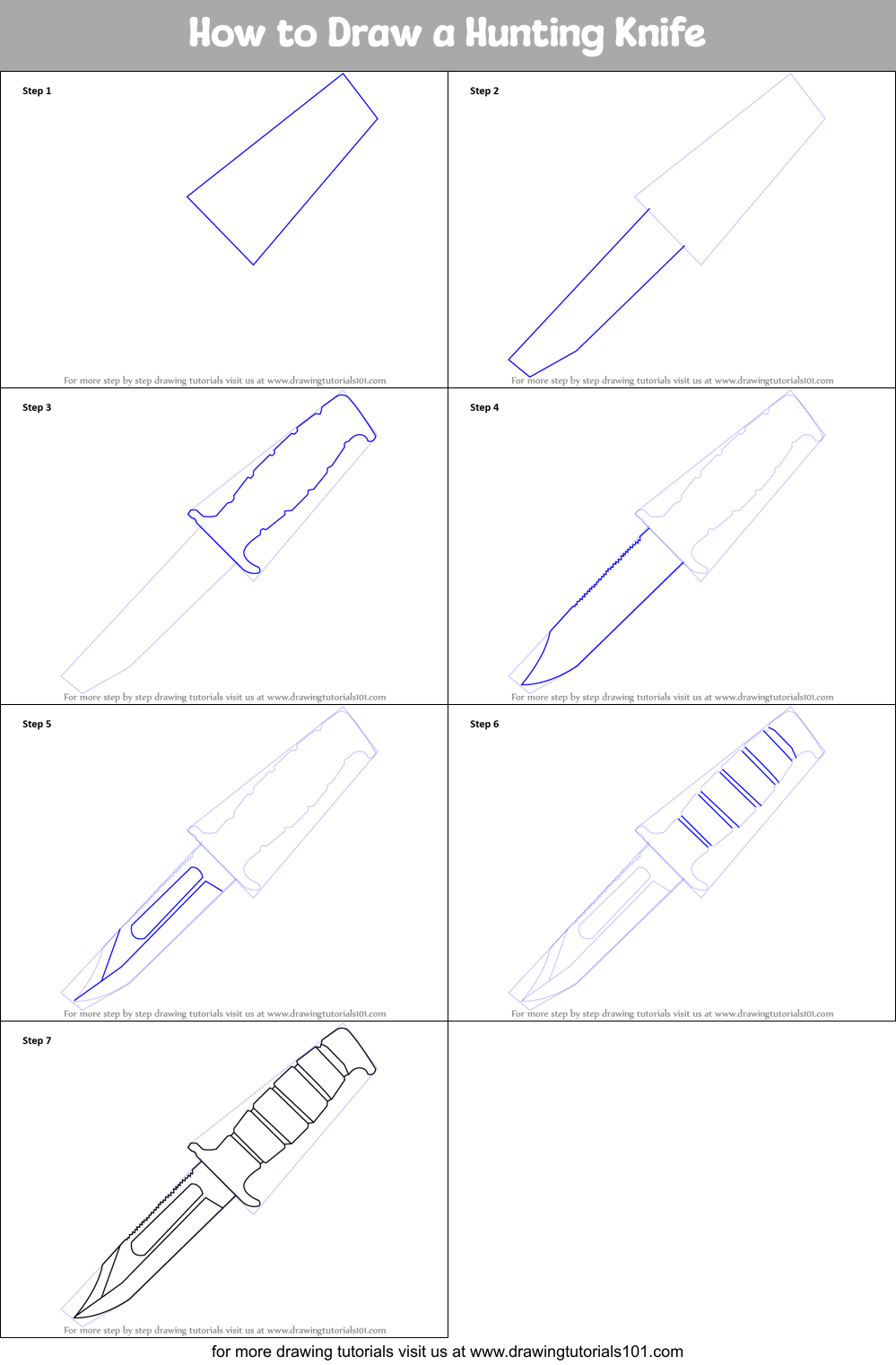 simple hunting knife drawing