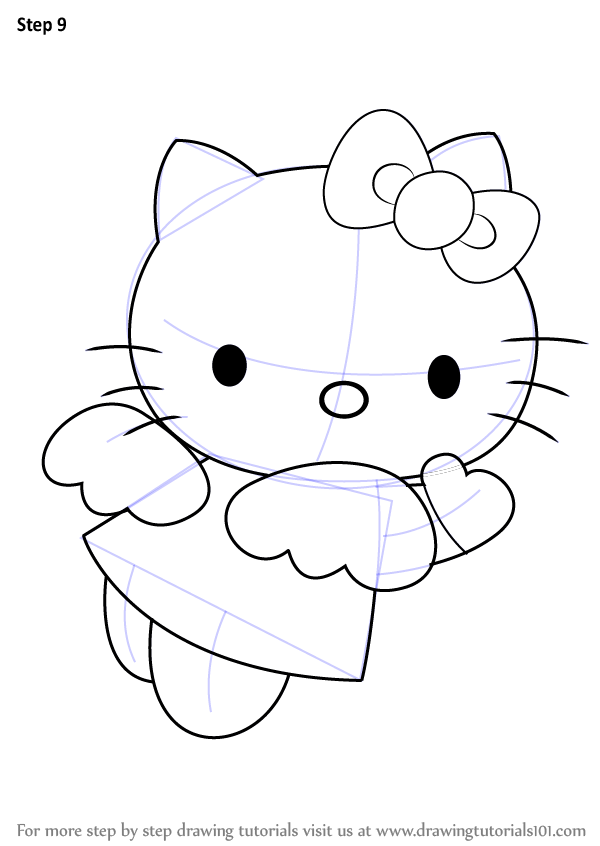 Easy How to Draw Hello Kitty Tutorial Video and Coloring Page