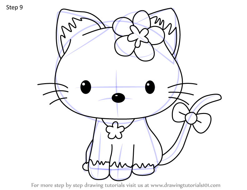 How to draw Hello Kitty - DrawingTutorials101.com  Hello kitty coloring,  Kitty coloring, Hello kitty colouring pages