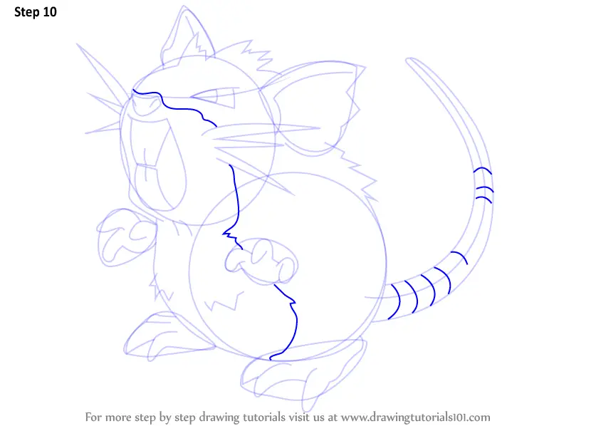 Tutorial speed drawing Raticate, Pokémon - como desenhar Pokemon