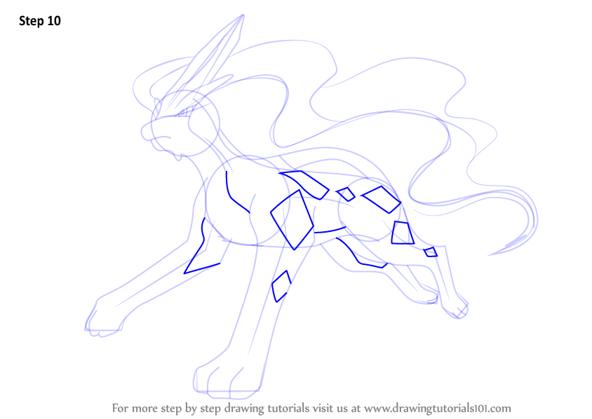 COMO DESENHAR O POKÉMON SUICUNE  HOW TO DRAW POKÉMON SUICUNE 