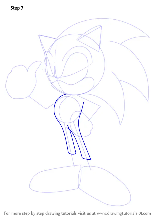 How to draw Sonic step by step 