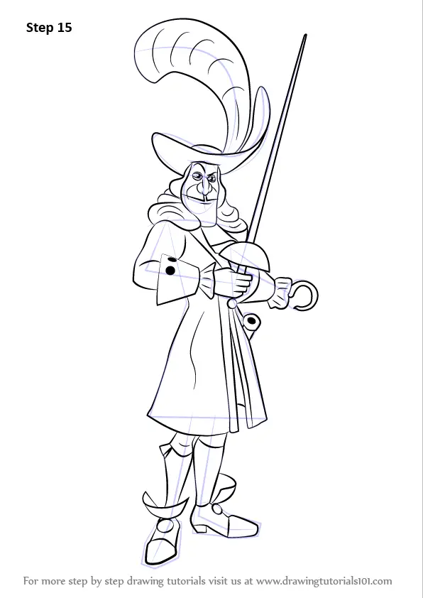 How to Draw Captain Hook from Peter Pan (Peter Pan) Step by Step