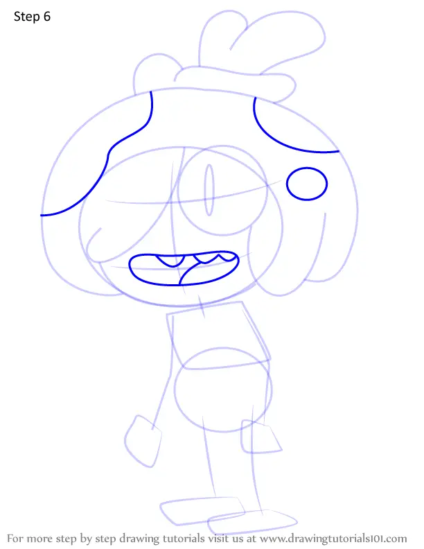 how to draw Maddie Flour from Amphibia step 6