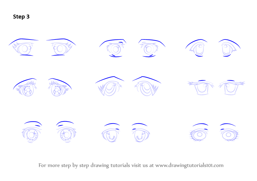 How to Draw Anime Eyes Step by Step - DrawingNow