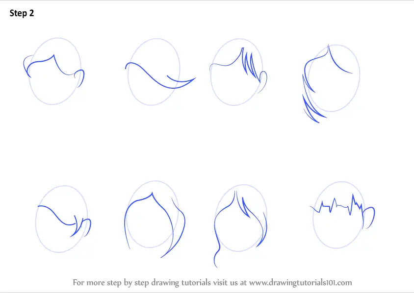 Art Tutorials - Female Anime Hair 6. Once you have drawn your desired  hairstyle, you can now add more details to your drawing like the eyes, etc.  | Facebook