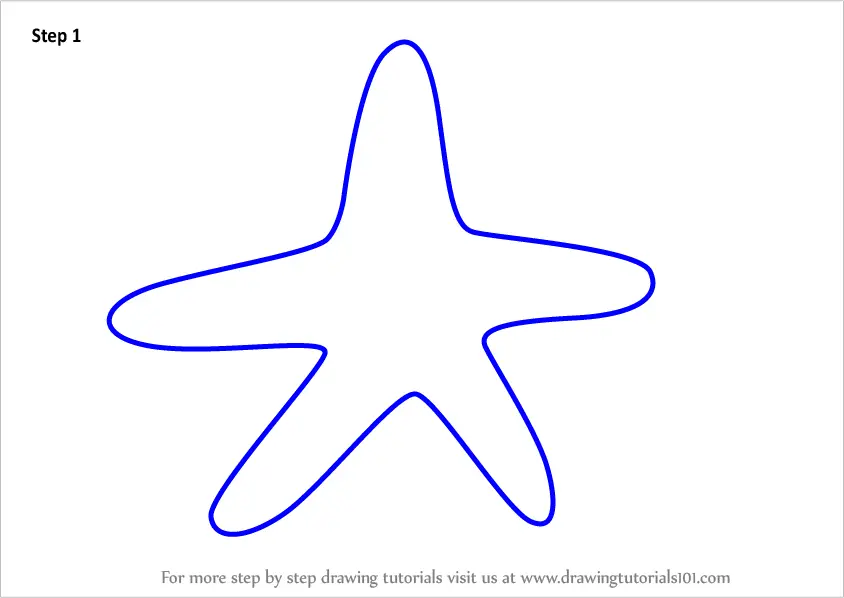 How to DRAW a STARFISH Easy Step by Step 