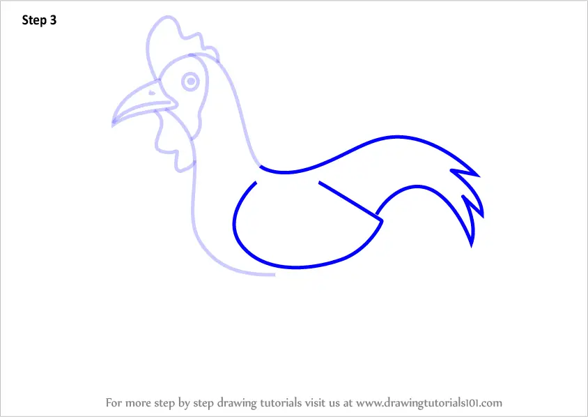 How to Draw a Cartoon Chicken (Cartoon Animals) Step by Step