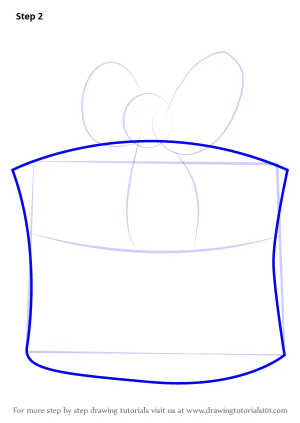 How to draw a gift box #2