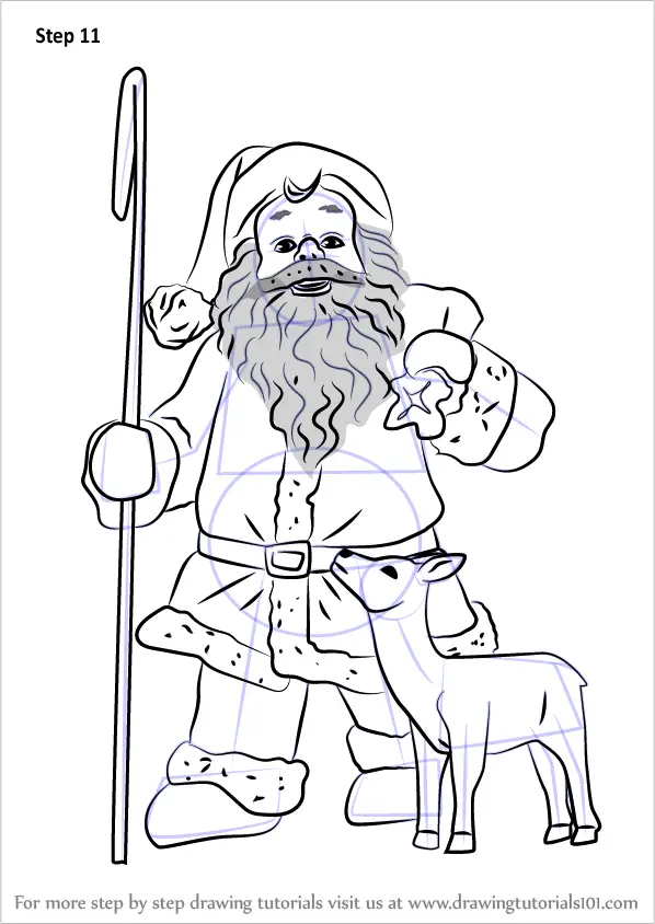 A Black And White Drawing Of A Santa Claus - HEBSTREITS