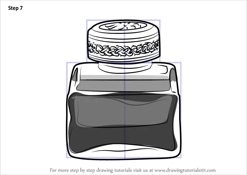 Figure cute inkpot with feather to writing Vector Image