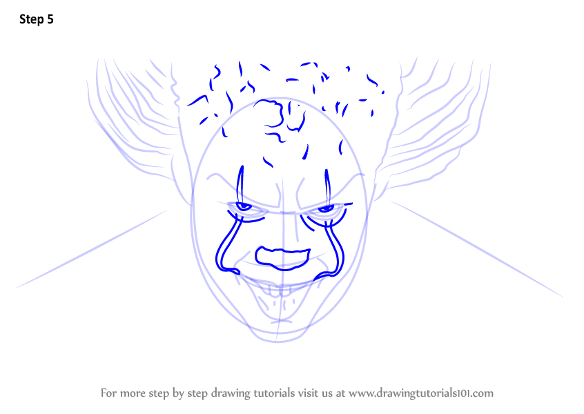 Pennywise Drawing Tutorial - How to draw Pennywise step by step