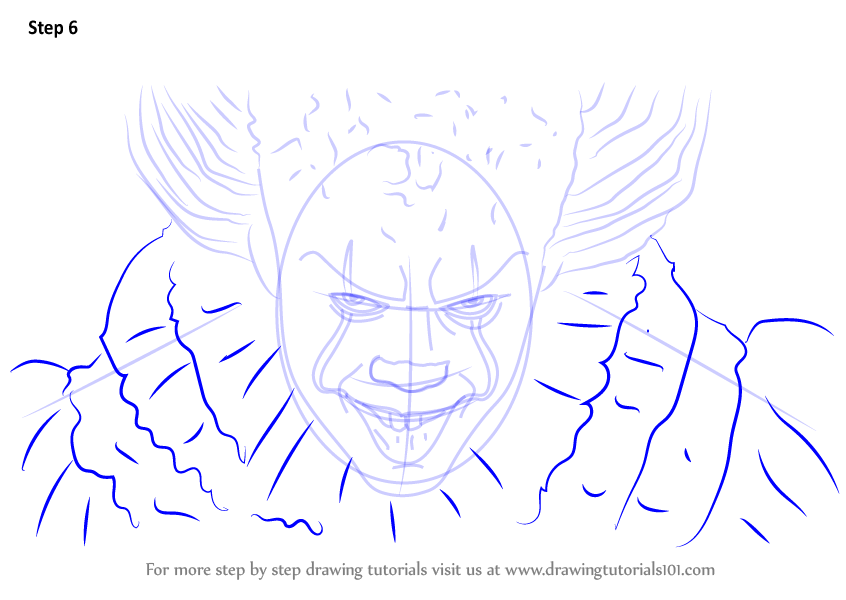 Pennywise Drawing Tutorial - How to draw Pennywise step by step