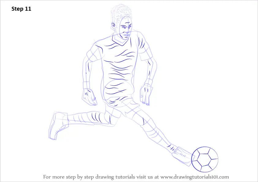 Drawing of Neymar Jr Step by Step - YouTube