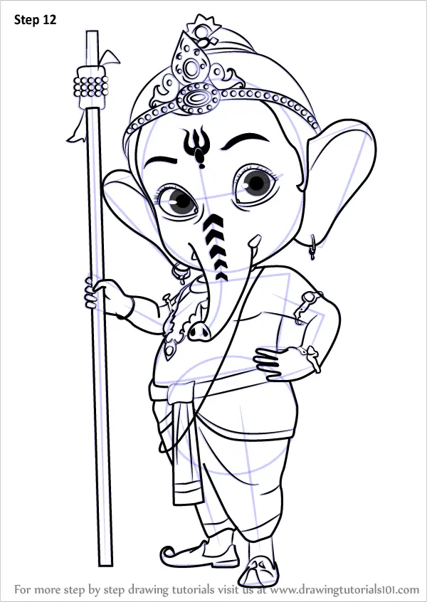 Ganesh Beautiful Image Drawing - Drawing Skill-saigonsouth.com.vn