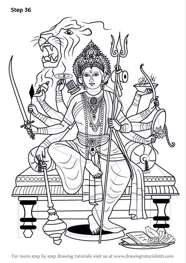 Durga Puja, Drawing, Devi, Goddess, Visual Arts, Vishnu, Worship, Hinduism  transparent background PNG clipart | HiClipart