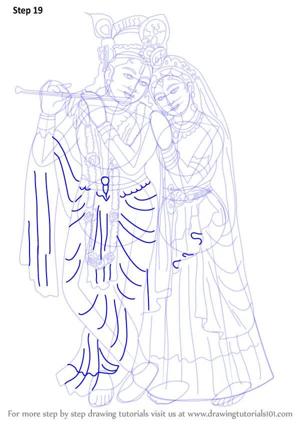 Radha Krishna Drawing|How to Sketch and Shade Lord Krishna & Radha |  #HowToDraw face #LipsitaArt - YouTube