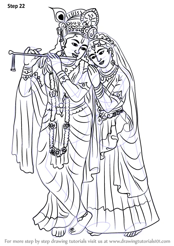 Painting Of Radha Krishna Drawing In Size A4 - GranNino-saigonsouth.com.vn