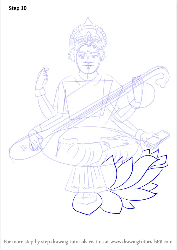 Pencil sketch of maa Saraswati - The art of Neetu Prabha | Facebook