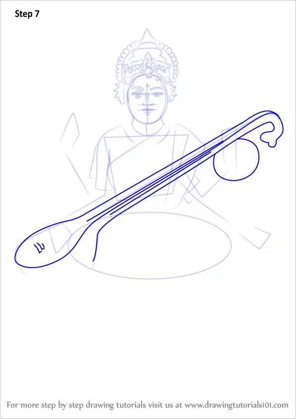 Monica's art - Simple sketch of Ma Saraswati🙏Pen sketch of a Goddess  Saraswati. you know why I am sharing this Because Saraswati is the Hindu  goddess of knowledge, music, art, wisdom, and
