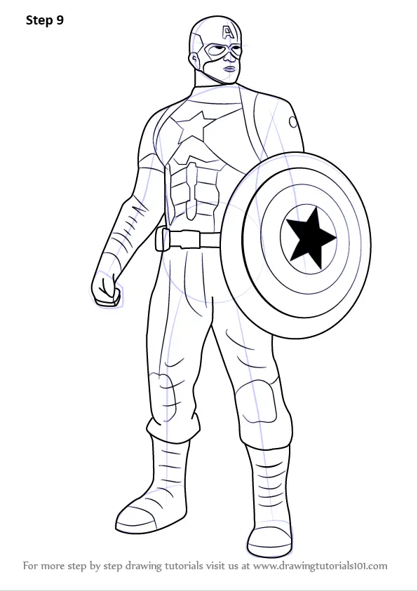 How to draw Captain America's shield - Sketchok easy drawing guides-saigonsouth.com.vn