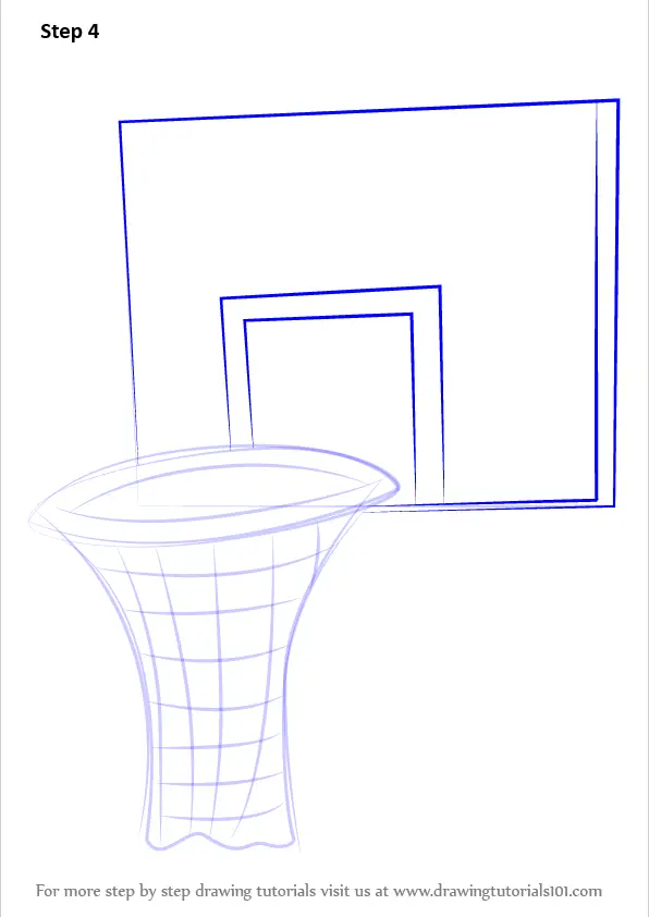 How to Draw Basketball Hoop (Other Sports) Step by Step