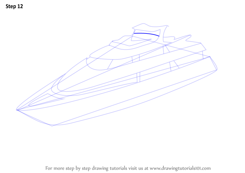 Yacht Drawing Tutorial - How to draw Yacht step by step