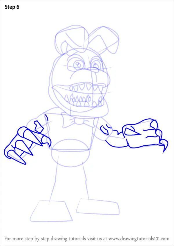 How to Draw Nightmare Bonnie  Five Nights at Freddy's 