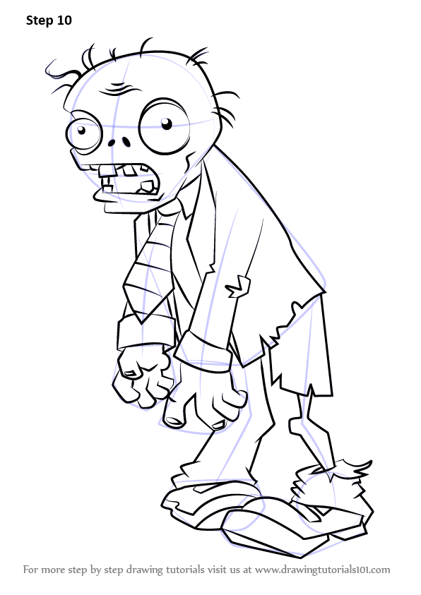 How To Draw A Zombie, Plants Vs Zombies, Zombie, Step by Step, Drawing  Guide, by Dawn - DragoArt