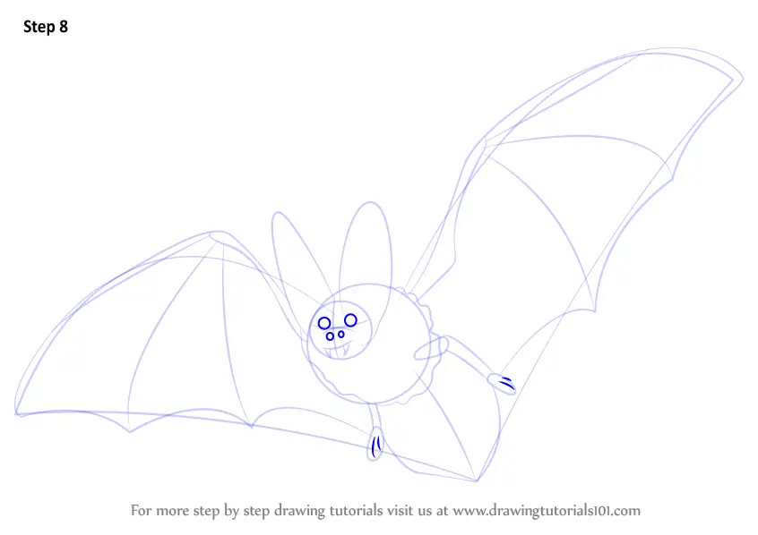 Learn How to Draw a Bat (Birds) Step by Step : Drawing Tutorials