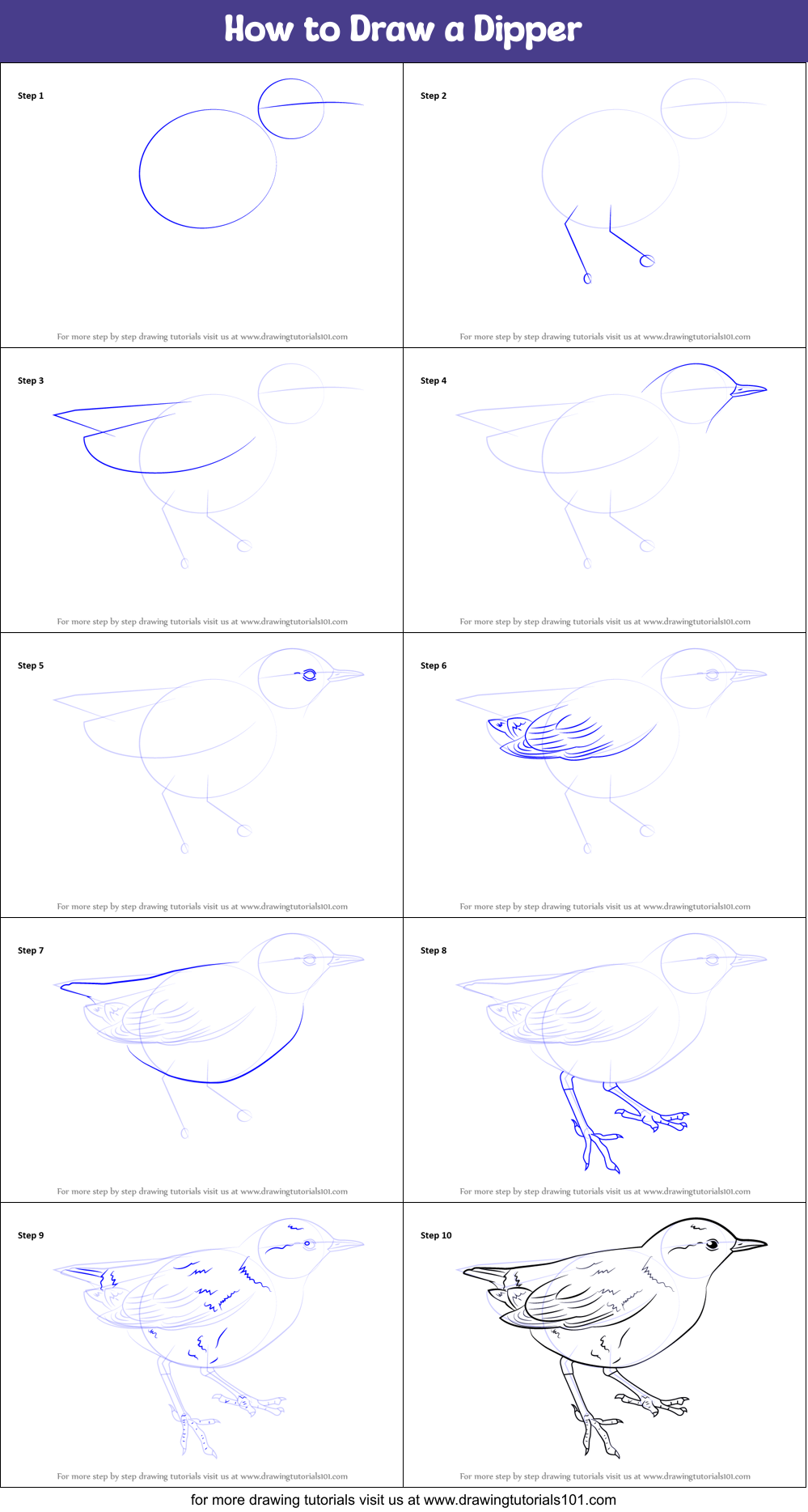 How to Draw a Dipper Printable Step by Step