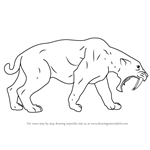 How to Draw a Saber-toothed cat