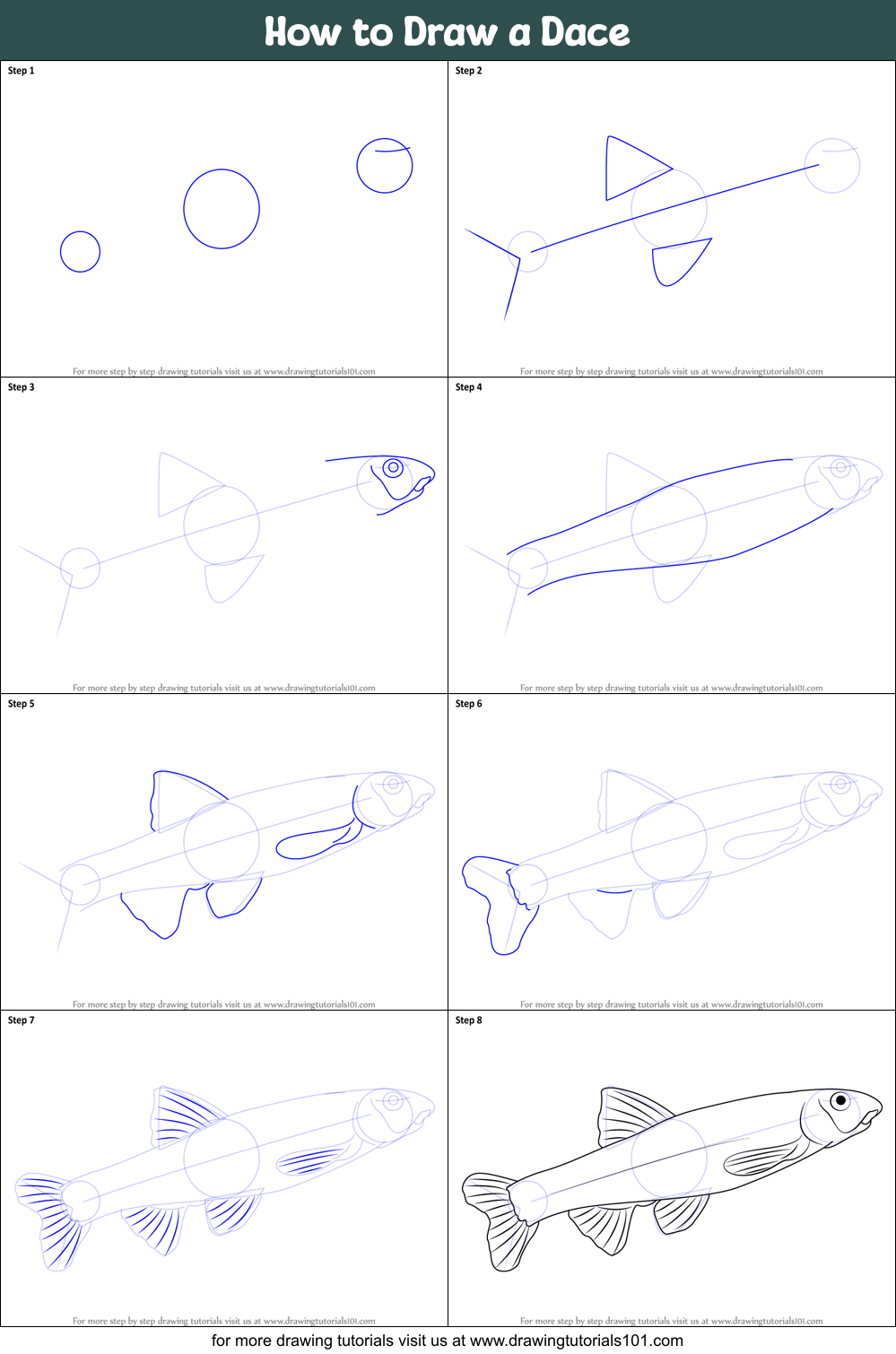 How to Draw a Dace Printable Step by Step
