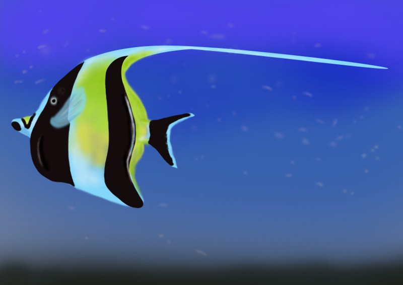 Learn How to Draw a Moorish Idol (Fishes) Step by Step : Drawing Tutorials