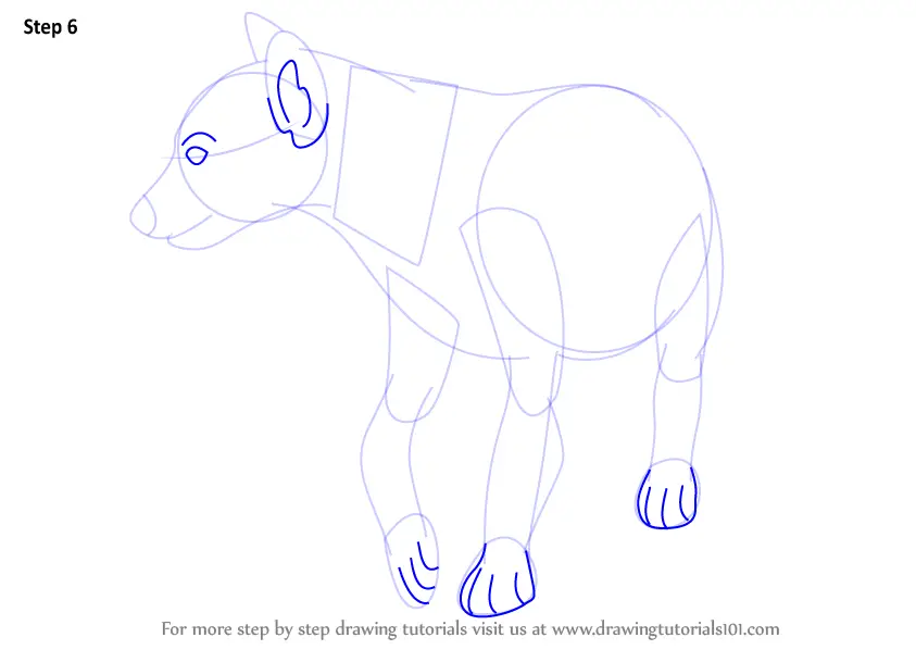 Learn How to Draw a Hyena (Wild Animals) Step by Step : Drawing Tutorials