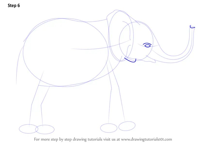 Learn How to Draw a Baby Elephant (Zoo Animals) Step by ...