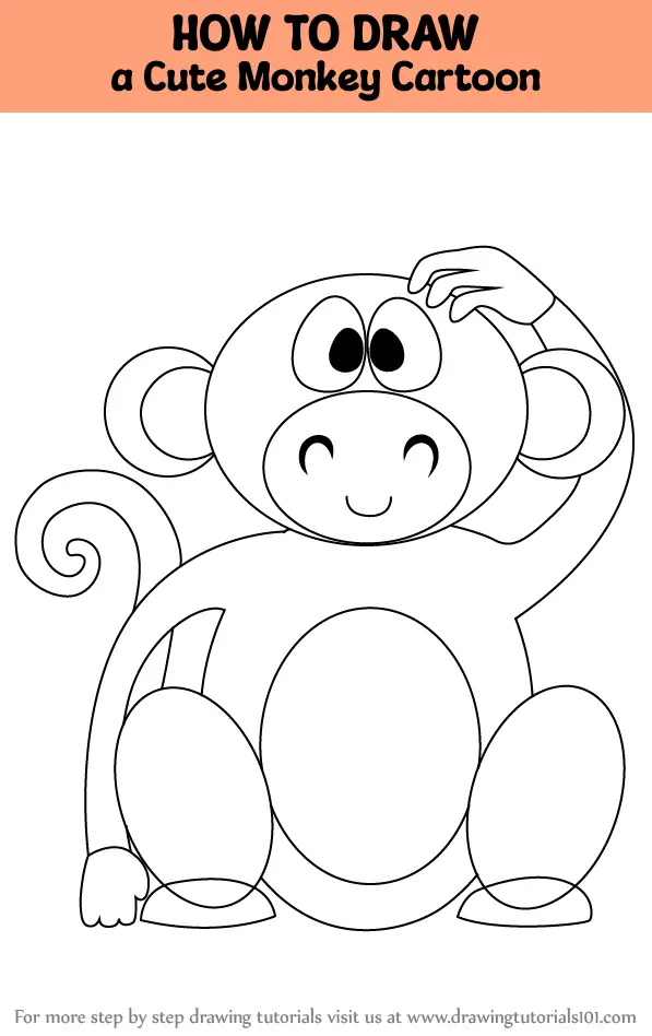 Cute Monkey Cartoon Hand Drawn Style Stock Illustration - Illustration of  animal, naughty: 146650169