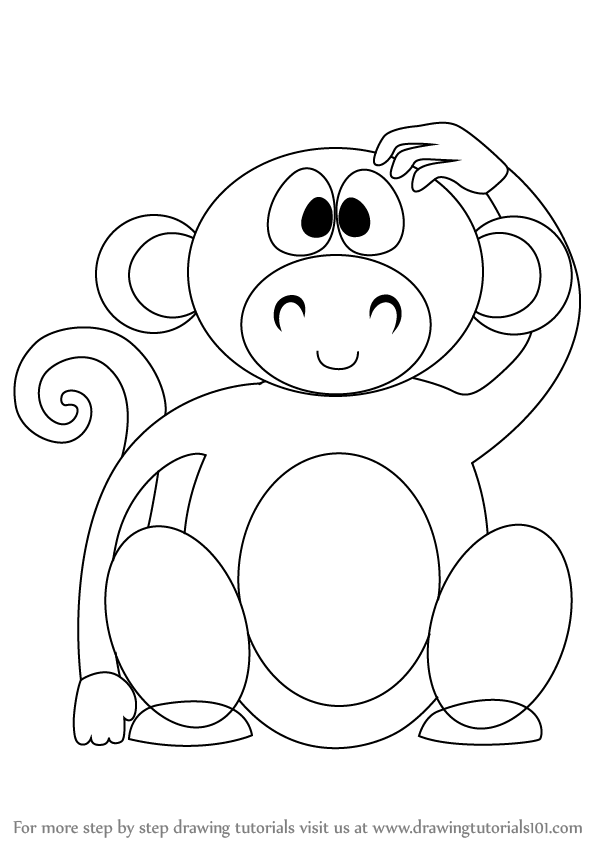 macacos  Cartoon drawings of animals, Monkey drawing easy, Monkey drawing