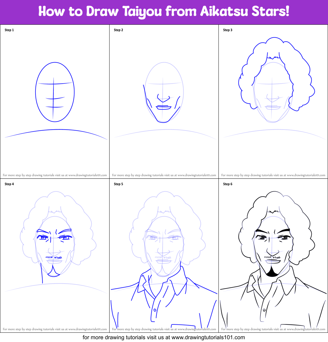 How to Draw Taiyou from Aikatsu Stars! Printable Step by Step