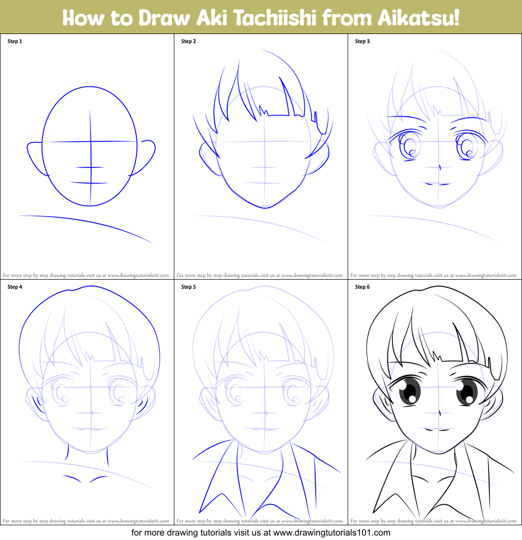 How to Draw Aki Tachiishi from Aikatsu! Printable Step by Step