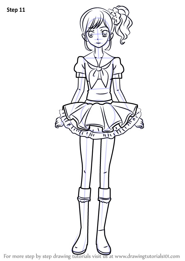 anime draw to outline how Aikatsu! How to Aoi Kiriya (Aikatsu!) Draw from Step Learn