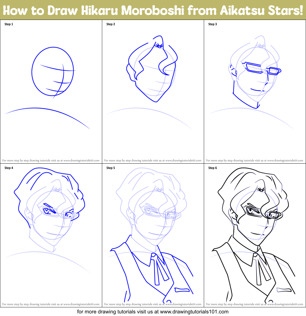 How to Draw Hikaru Moroboshi from Aikatsu Stars! Printable Step by Step