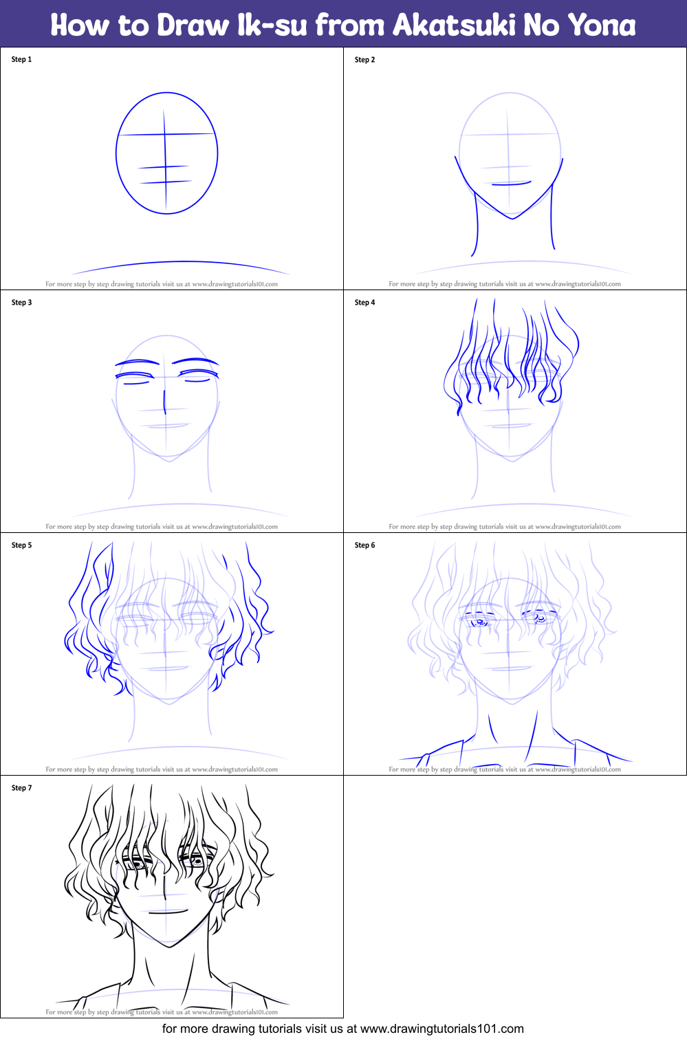 How to Draw Ik-su from Akatsuki No Yona Printable Step by Step