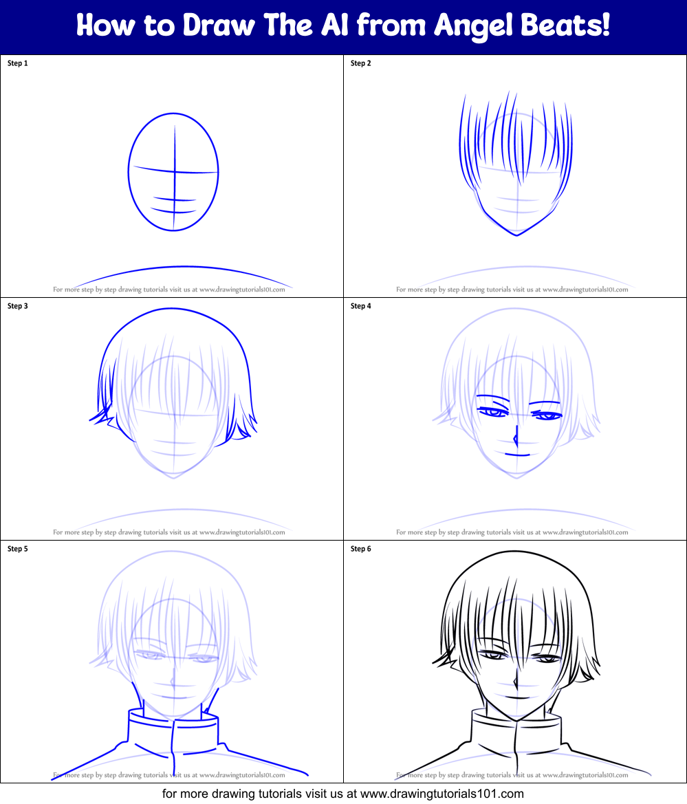 How to Draw The AI from Angel Beats! Printable Step by Step
