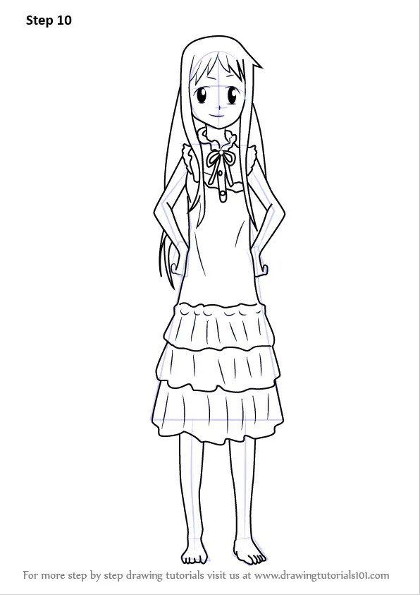 Learn How to Draw Menma from Anohana Anohana Step by 