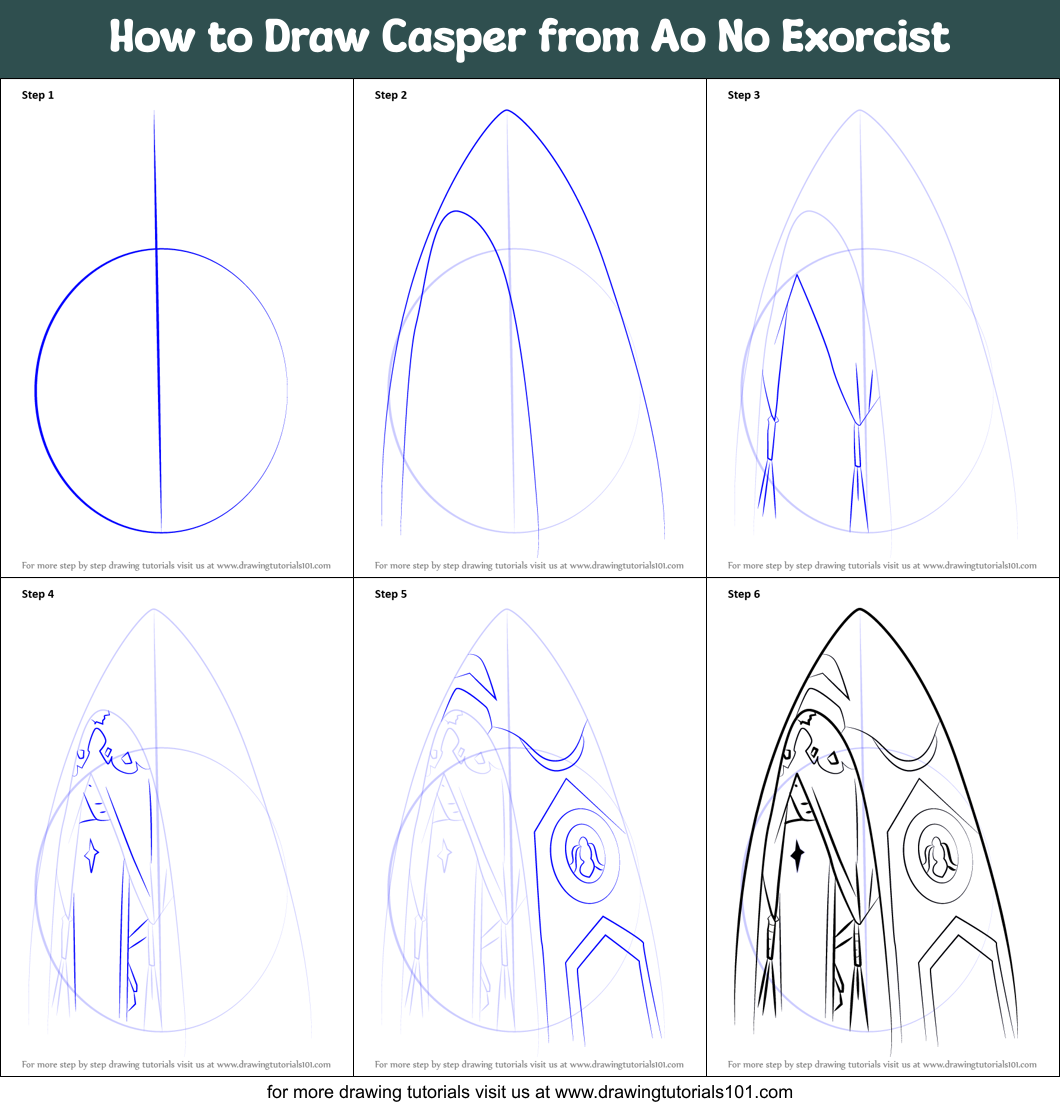 How to Draw Casper from Ao No Exorcist Printable Step by Step