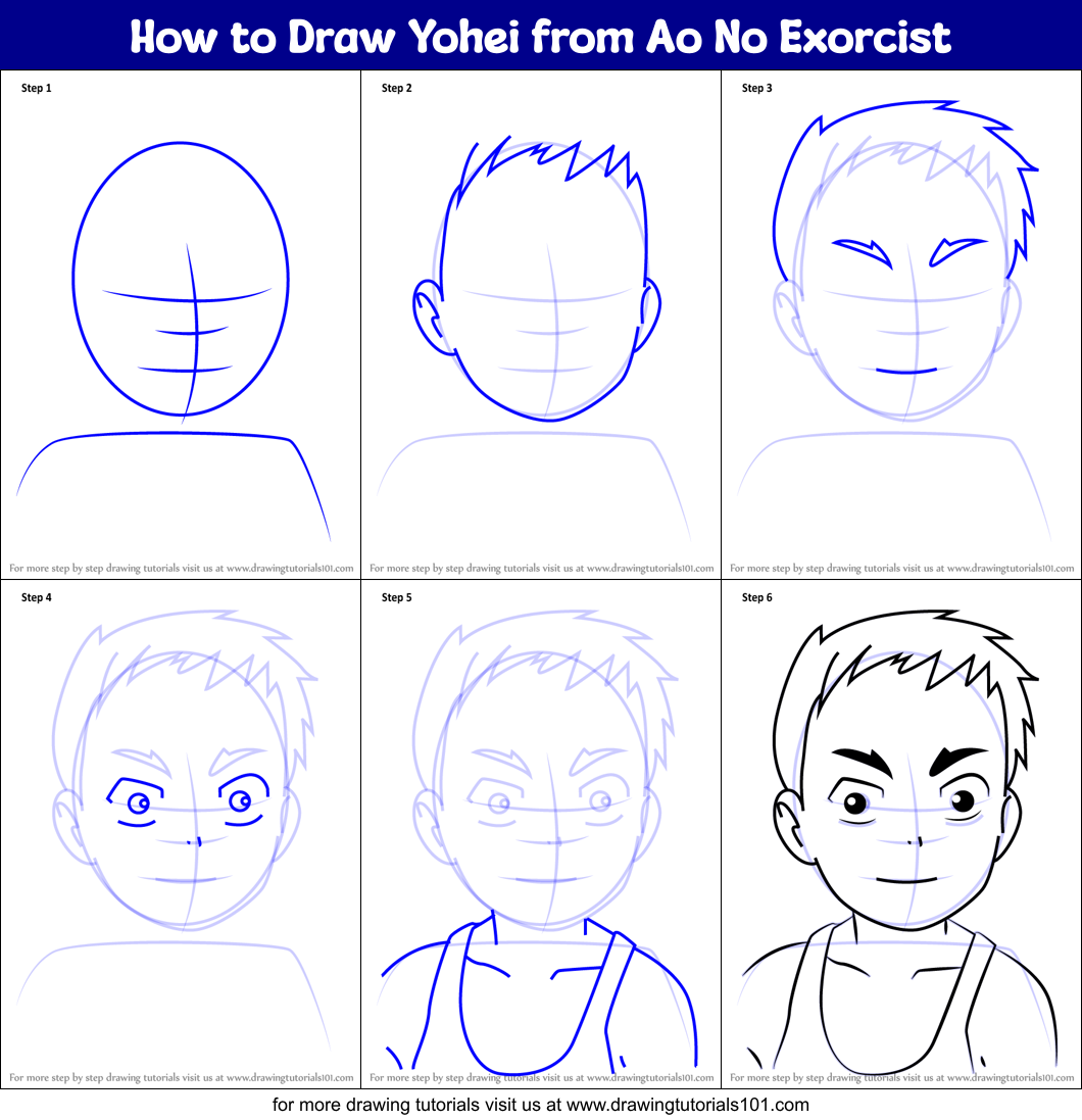 How to Draw Yohei from Ao No Exorcist Printable Step by Step