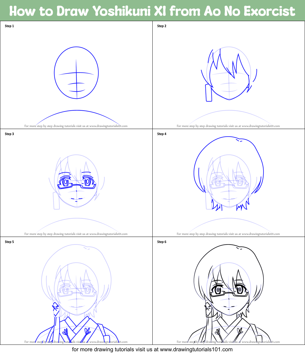 How to Draw Yoshikuni XI from Ao No Exorcist Printable Step by Step