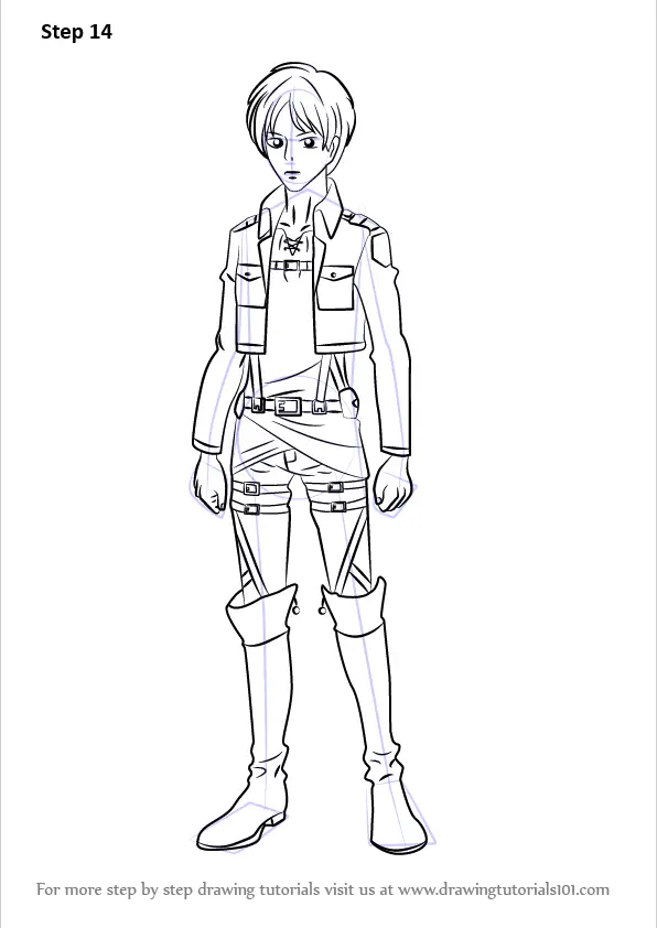 Learn How to Draw Eren from Attack on Titan (Attack on Titan) Step by
